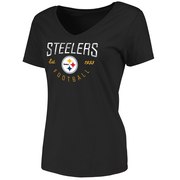 Add Pittsburgh Steelers Pro Line Women's Live For It V-Neck T-Shirt - Black To Your NFL Collection