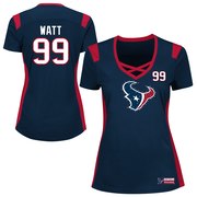 Add J.J. Watt Houston Texans Majestic Women's Draft Him Name & Number Fashion T-Shirt - Navy To Your NFL Collection