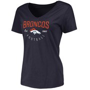 Add Denver Broncos NFL Pro Line Women's Live For It V-Neck T-Shirt - Navy To Your NFL Collection