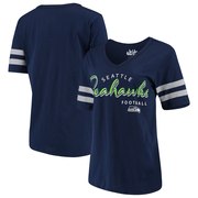 Add Seattle Seahawks Touch by Alyssa Milano Women's Triple Play V-Neck T-Shirt - College Navy To Your NFL Collection