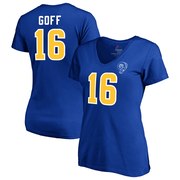 Add Jared Goff Los Angeles Rams Majestic Women's Fair Catch Name & Number V-Neck T-Shirt – Royal To Your NFL Collection