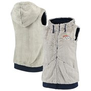 Add Denver Broncos Antigua Women's Rant Hooded Full-Zip Vest – Silver/Navy To Your NFL Collection