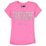 Add Carolina Panthers 5th & Ocean by New Era Youth Girls V-Neck T-Shirt – Pink To Your NFL Collection