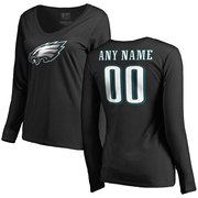 Add Philadelphia Eagles NFL Pro Line Women's Personalized Name & Number Logo Long Sleeve T-Shirt - Black To Your NFL Collection