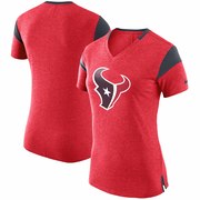 Add Houston Texans Nike Women's Fan V-Neck T-Shirt - Heathered Red To Your NFL Collection