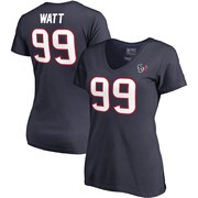 Add J.J. Watt Houston Texans NFL Pro Line by Fanatics Branded Women's Authentic Stack Name & Number V-Neck T-Shirt - Navy To Your NFL Collection