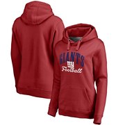Order New York Giants NFL Pro Line Women's Victory Script Pullover Hoodie - Red at low prices.