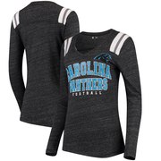 Add Carolina Panthers 5th & Ocean by New Era Women's Tri-Blend Long Sleeve V-Neck T-Shirt - Black To Your NFL Collection