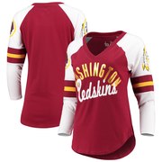 Add Washington Redskins Touch by Alyssa Milano Women's Reflex 3/4-Sleeve Raglan V-Neck T-Shirt - Burgundy/White To Your NFL Collection