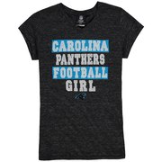 Add Carolina Panthers 5th & Ocean by New Era Girls Youth Football Girl Tri-Blend V-Neck T-Shirt - Black To Your NFL Collection