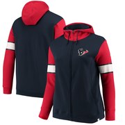 Add Houston Texans NFL Pro Line by Fanatics Branded Women's Plus Size Iconic Raglan Fleece Jacket - Navy/Red To Your NFL Collection