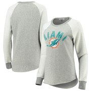 Add Miami Dolphins Touch by Alyssa Milano Women's Gridiron Pullover Sweatshirt – Charcoal To Your NFL Collection