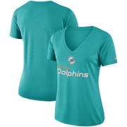 Add Miami Dolphins Nike Women's Performance V-Neck T-Shirt - Aqua To Your NFL Collection