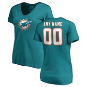 Add Miami Dolphins NFL Pro Line Women's Personalized Name & Number Logo T-Shirt - Aqua To Your NFL Collection