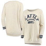 Add Seattle Seahawks Touch by Alyssa Milano Women's Backfield Sweatshirt – Cream To Your NFL Collection