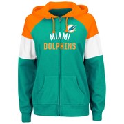 Add Miami Dolphins Majestic Women's Hot Route Full-Zip Hoodie - Aqua To Your NFL Collection