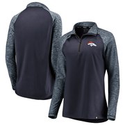 Add Denver Broncos NFL Pro Line by Fanatics Branded Women's Made To Move Color Blast Quarter-Zip Pullover Jacket – Navy To Your NFL Collection