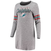 Add Miami Dolphins Women's Concepts Sport Layover Tri-Blend Nightshirt- Gray To Your NFL Collection