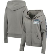 Add Seattle Seahawks New Era Women's Playbook Glitter Sleeve Full-Zip Hoodie - Gray To Your NFL Collection