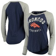 Add Denver Broncos Touch by Alyssa Milano Women's Lay-Up Thermal Raglan Long Sleeve T-Shirt - Navy To Your NFL Collection