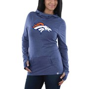 Add Denver Broncos Majestic Women's Great Play Pullover Hoodie - Heathered Navy To Your NFL Collection