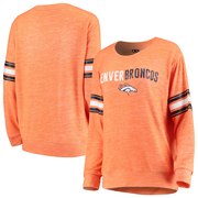 Add Denver Broncos New Era Women's Glitter Space Dye Crew Neck Tri-Blend Sweatshirt - Orange To Your NFL Collection