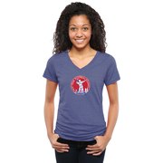 Add New York Giants NFL Pro Line Women's Throwback Logo Tri-Blend V-Neck T-Shirt - Royal To Your NFL Collection