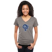 Add Los Angeles Rams Pro Line Women's Throwback Logo Tri-Blend V-Neck T-Shirt - Gray To Your NFL Collection