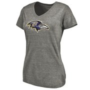 Add Baltimore Ravens NFL Pro Line Women's Distressed Team Tri-Blend T-Shirt - Ash To Your NFL Collection