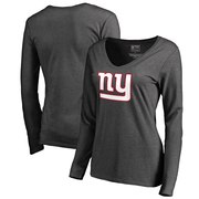 Add New York Giants Women's NFL Pro Line Team Logo Long Sleeve T-Shirt - Heathered Gray To Your NFL Collection
