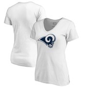 Add Los Angeles Rams Women's Primary Logo Plus Size V-Neck T-Shirt - White To Your NFL Collection