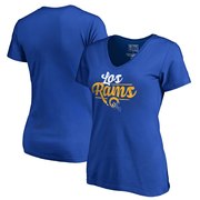 Add Los Angeles Rams NFL Pro Line by Fanatics Branded Women's Hometown Collection Lateral T-Shirt - Royal To Your NFL Collection