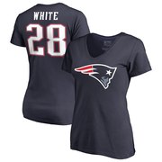 Add James White New England Patriots NFL Pro Line by Fanatics Branded Women's Player Icon V-Neck T-Shirt - Navy To Your NFL Collection