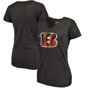 Add Cincinnati Bengals NFL Pro Line by Fanatics Branded Women's Distressed Team Logo Tri-Blend T-Shirt - Black To Your NFL Collection