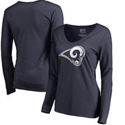 Order Los Angeles Rams NFL Pro Line by Fanatics Branded Women's Primary Logo V-Neck Long-Sleeve T-Shirt - Navy at low prices.