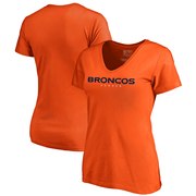 Add Denver Broncos NFL Pro Line by Fanatics Branded Women's Wordmark V-Neck T-Shirt - Orange To Your NFL Collection