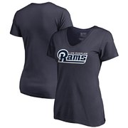 Add Los Angeles Rams NFL Pro Line by Fanatics Branded Women's Wordmark V-Neck T-Shirt - Navy To Your NFL Collection