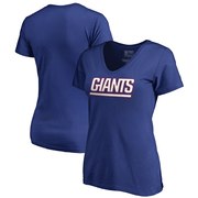 Add New York Giants NFL Pro Line by Fanatics Branded Women's Wordmark V-Neck Plus Size T-Shirt - Royal To Your NFL Collection