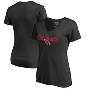 Add Arizona Cardinals NFL Pro Line by Fanatics Branded Women's Freehand V-Neck T-Shirt - Black To Your NFL Collection