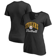 Add Pittsburgh Steelers NFL Pro Line by Fanatics Branded Women's Victory Script V-Neck T-Shirt -Black To Your NFL Collection