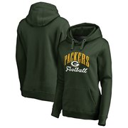 Add Green Bay Packers NFL Pro Line by Fanatics Branded Women's Victory Script Plus Size Pullover Hoodie - Green To Your NFL Collection