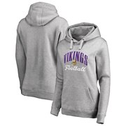 Add Minnesota Vikings NFL Pro Line by Fanatics Branded Women's Victory Script Plus Size Pullover Hoodie - Heathered Gray To Your NFL Collection