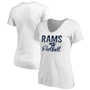 Add Los Angeles Rams NFL Pro Line by Fanatics Branded Women's Free Line Plus Size V-Neck T-Shirt - White To Your NFL Collection