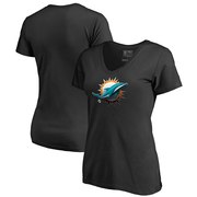 Add Miami Dolphins NFL Pro Line by Fanatics Branded Women's Midnight Mascot V-Neck T-Shirt - Black To Your NFL Collection