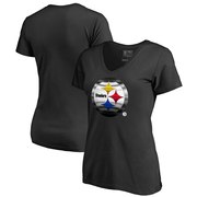 Add Pittsburgh Steelers NFL Pro Line by Fanatics Branded Women's Midnight Mascot V-Neck T-Shirt - Black To Your NFL Collection