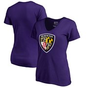 Add Baltimore Ravens NFL Pro Line by Fanatics Branded Women's Hometown Collection V-Neck T-Shirt - Purple To Your NFL Collection