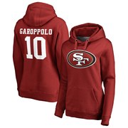 Add Jimmy Garoppolo San Francisco 49ers NFL Pro Line by Fanatics Branded Women's Player Icon Name & Number Pullover Hoodie – Scarlet To Your NFL Collection