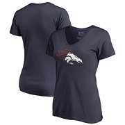 Add Denver Broncos NFL Pro Line by Fanatics Branded Women's X-Ray Slim Fit V-Neck T-Shirt - Navy To Your NFL Collection