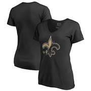 Add New Orleans Saints NFL Pro Line by Fanatics Branded Women's X-Ray Slim Fit V-Neck T-Shirt - Black To Your NFL Collection