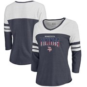 Add Minnesota Vikings NFL Pro Line by Fanatics Branded Women's Freedom Color Block 3/4 Sleeve Tri-Blend T-Shirt – Navy To Your NFL Collection